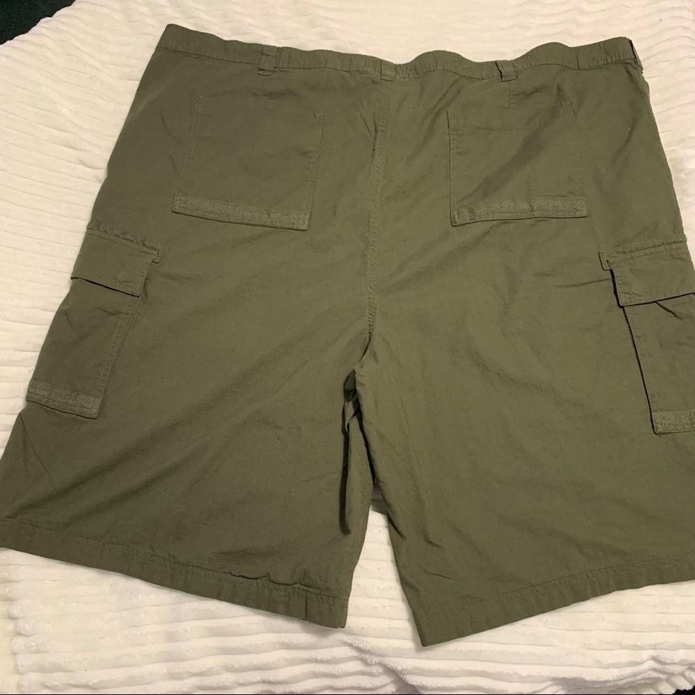 Men’s 56 BIG King Size Army Olive Green Cotton Cargo Shorts 12” Inseam EXC - Picture 9 of 10